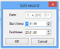 Windows edit time window