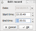 Linux edit time window
